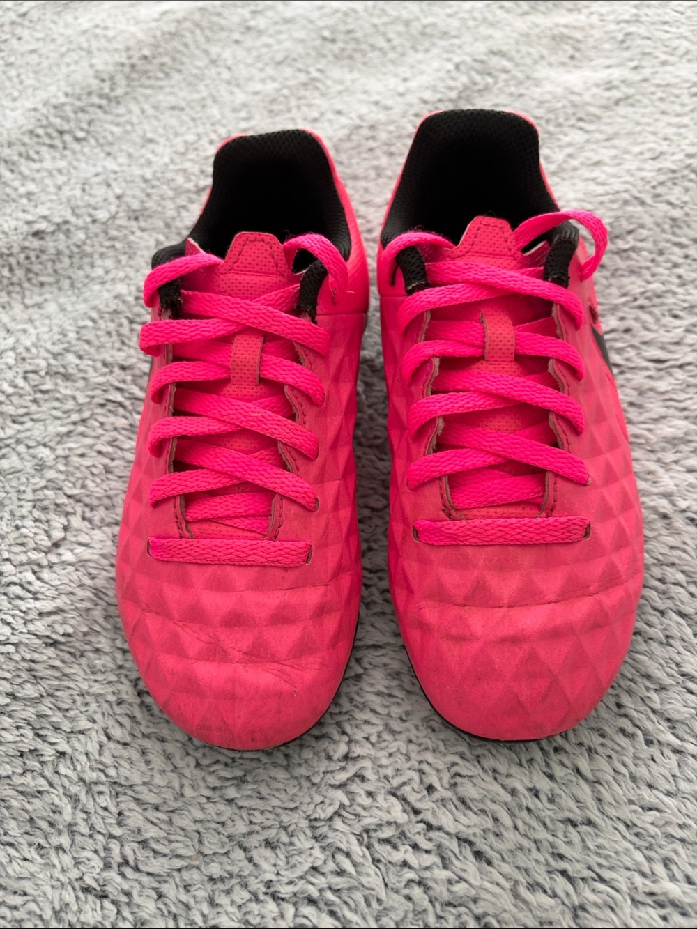 Pink Nike Jr “Tiempo” Soccer Cleats Kids Size 11
